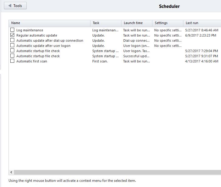 scheduler یا تنظیمات زمانبند آنتی ویروس ESET SMART 8